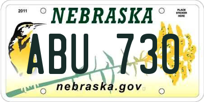 NE license plate ABU730