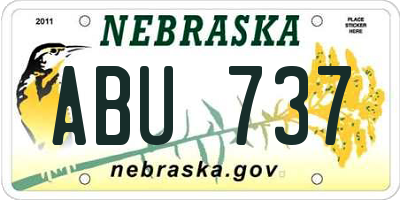 NE license plate ABU737