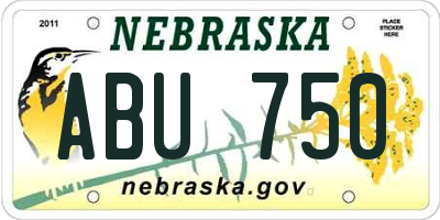 NE license plate ABU750