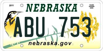 NE license plate ABU753