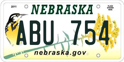 NE license plate ABU754