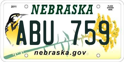 NE license plate ABU759