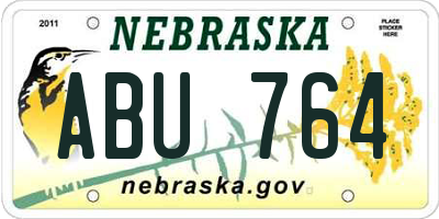 NE license plate ABU764