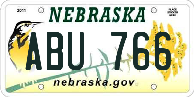 NE license plate ABU766