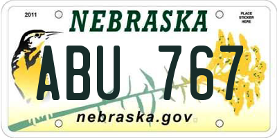 NE license plate ABU767