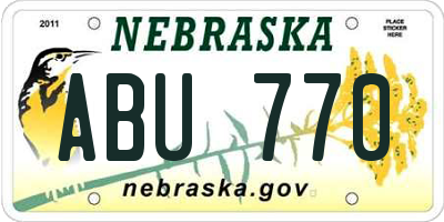 NE license plate ABU770