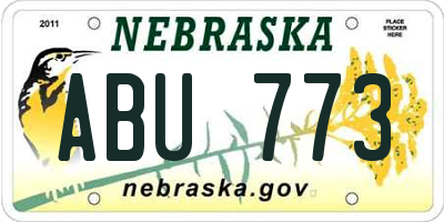 NE license plate ABU773