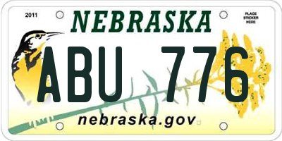 NE license plate ABU776