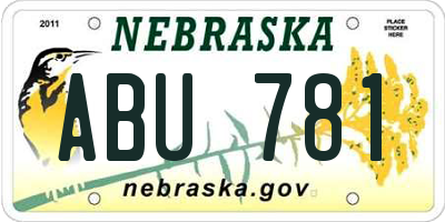 NE license plate ABU781