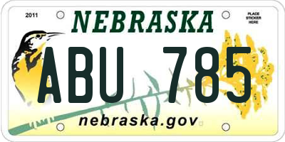 NE license plate ABU785