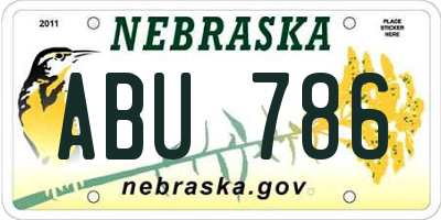 NE license plate ABU786