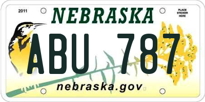 NE license plate ABU787