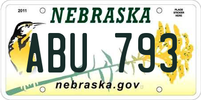 NE license plate ABU793