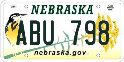 NE license plate ABU798