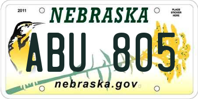 NE license plate ABU805