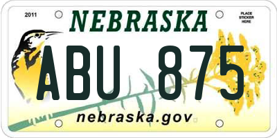 NE license plate ABU875
