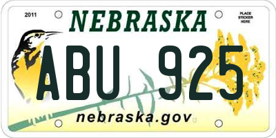 NE license plate ABU925