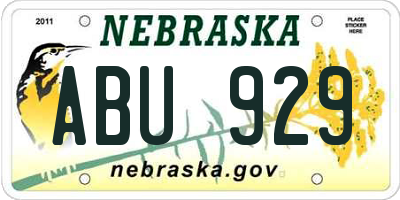 NE license plate ABU929
