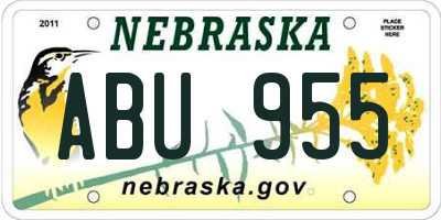 NE license plate ABU955