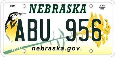 NE license plate ABU956