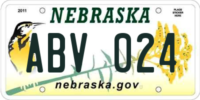 NE license plate ABV024