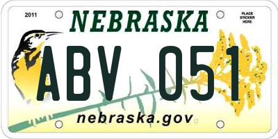 NE license plate ABV051