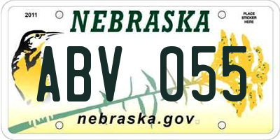 NE license plate ABV055