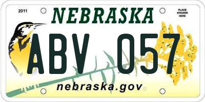NE license plate ABV057
