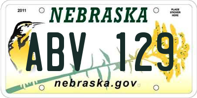 NE license plate ABV129