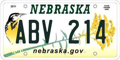 NE license plate ABV214
