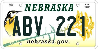NE license plate ABV221