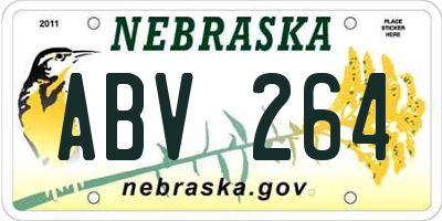 NE license plate ABV264