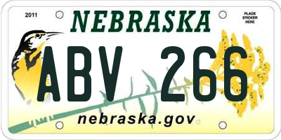 NE license plate ABV266