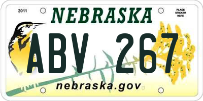 NE license plate ABV267