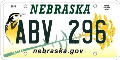 NE license plate ABV296
