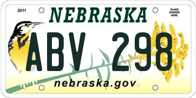 NE license plate ABV298
