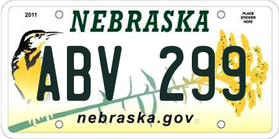 NE license plate ABV299