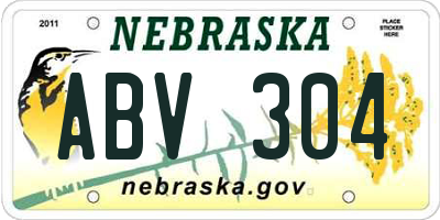 NE license plate ABV304