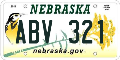 NE license plate ABV321