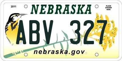 NE license plate ABV327