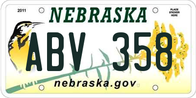 NE license plate ABV358