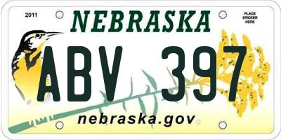 NE license plate ABV397
