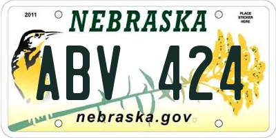 NE license plate ABV424