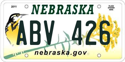 NE license plate ABV426