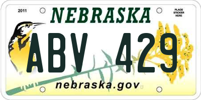 NE license plate ABV429