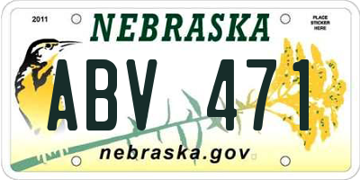 NE license plate ABV471