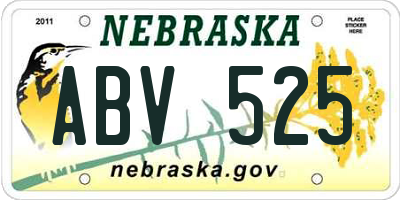 NE license plate ABV525