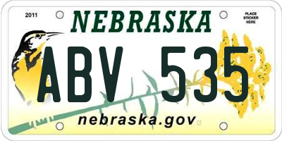 NE license plate ABV535