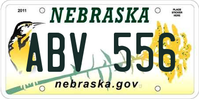 NE license plate ABV556