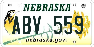 NE license plate ABV559